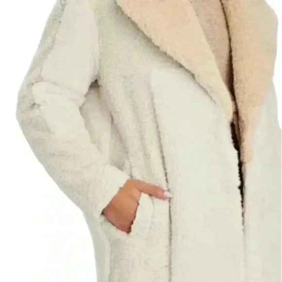A.L.C Women’s Large Caramel Patchwork Patterned Stanley Faux Shearling Coat NWT - Picture 3 of 11